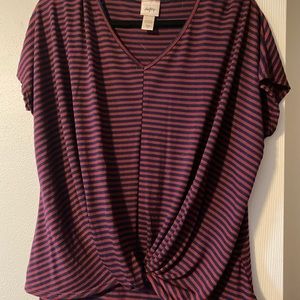 Striped Daytrip high/low Short Sleeve Shirt